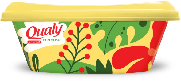 Ilustração de embalagem de Qualy Cremosa