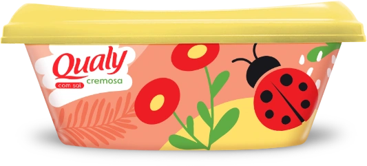 Ilustração de embalagem de Qualy Cremosa