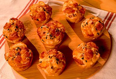 Muffin Salgado de Presunto e Queijo