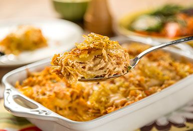 Fricassé de Frango com Crisps de Batata Doce no Forno